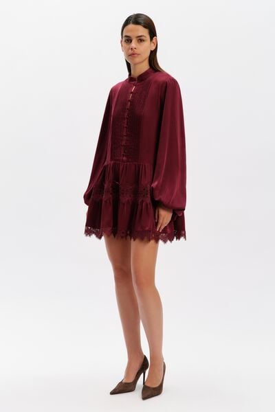 Antonia Lace Trim Mini Dress