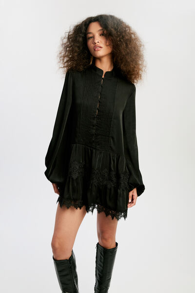 Antonia Lace Trim Mini Dress