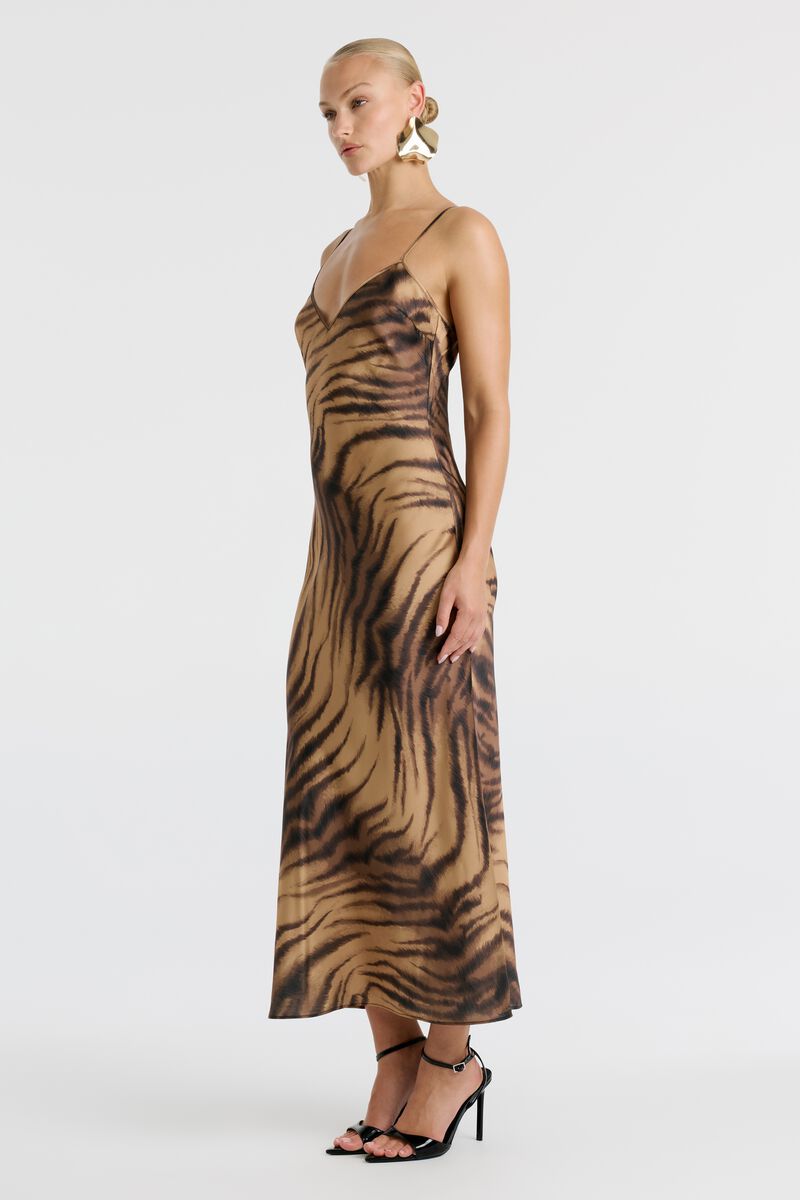 BRYNLEE SLIP DRESS in colour Animal Print