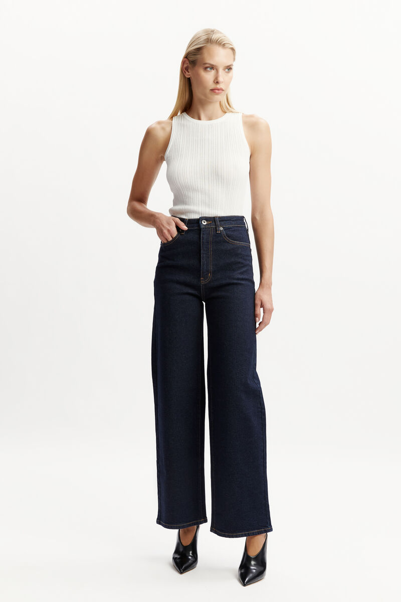 HEIDI WIDE LEG JEAN in colour Dark Denim