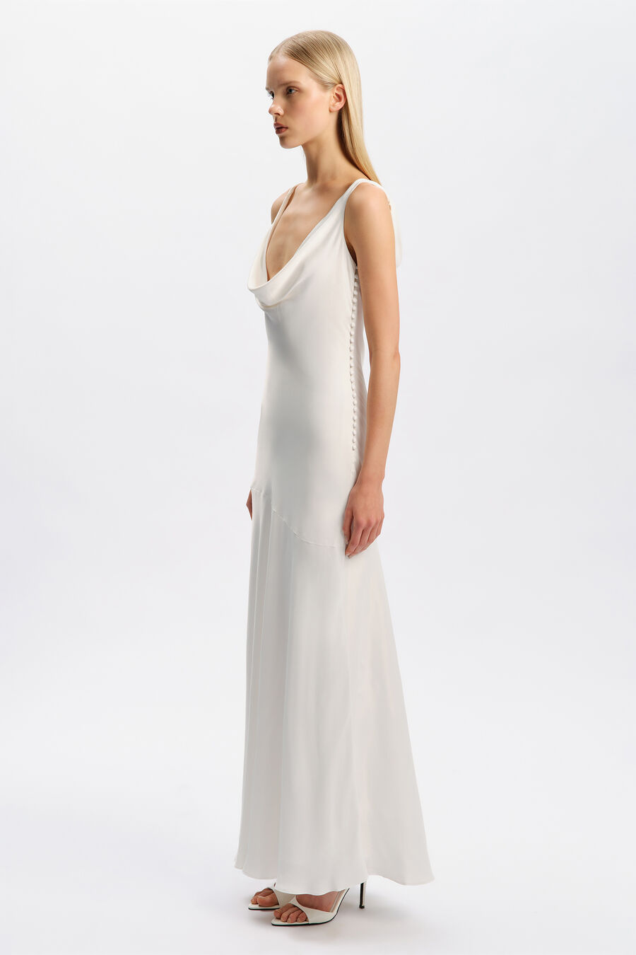 Carolyn Satin Cowl Neck Maxi Dress