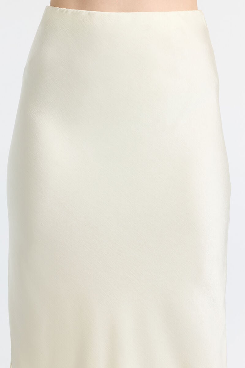 ELISAN LACE SATIN MIDI SKIRT in colour Ivory