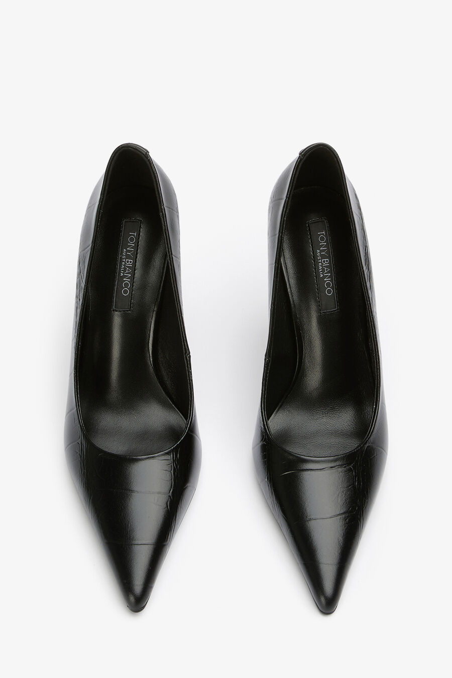 NIKI BLACK CROC HEELS
