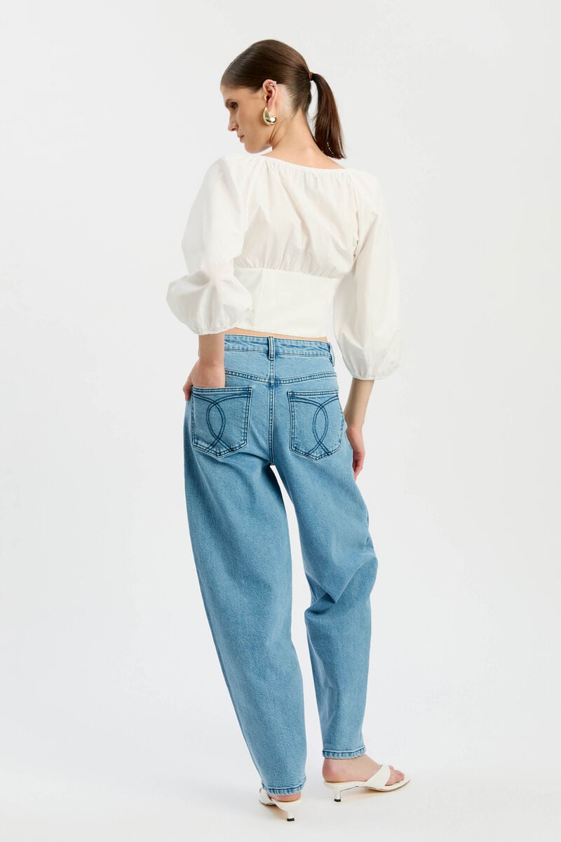DELPHINA BARREL LEG JEAN in colour Vintage