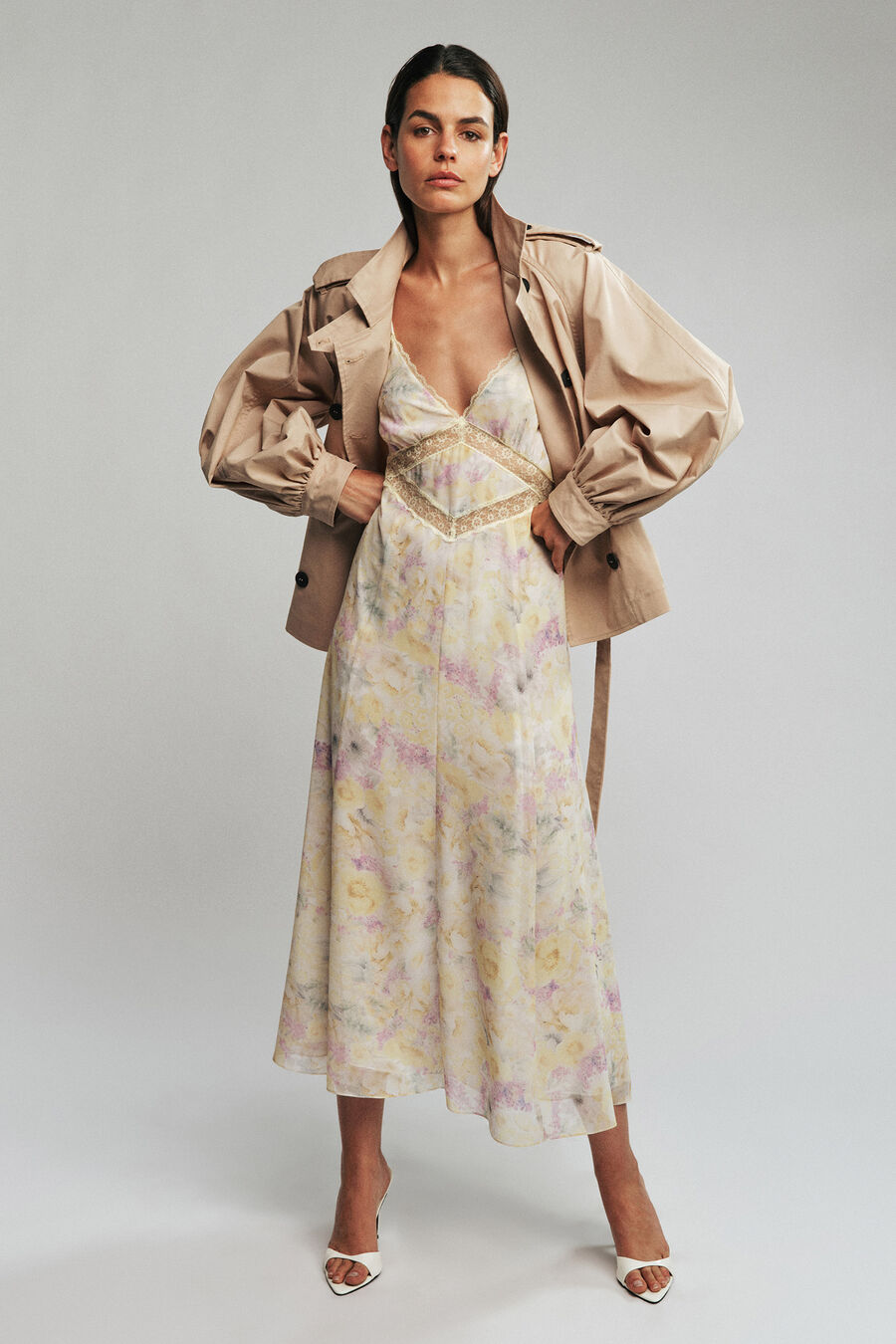 LERA DOUBLE BREASTED JACKET in colour Latte