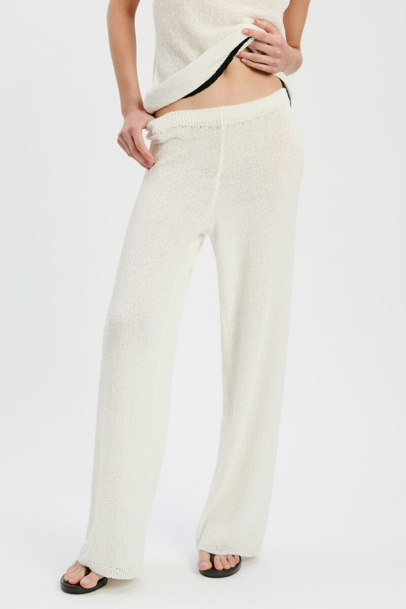 BEATRIZ HIGH RISE KNIT PANT in colour IVORY