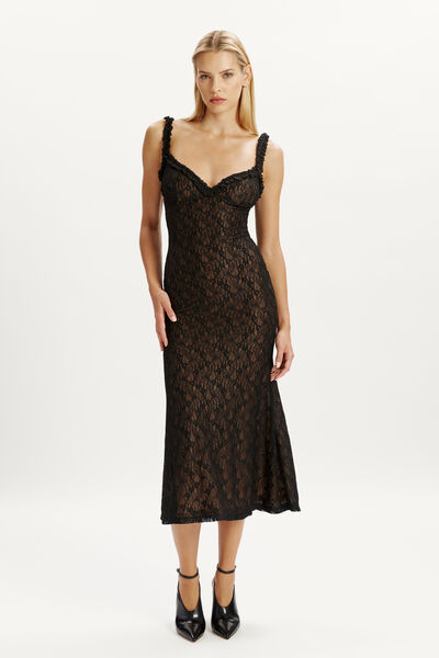 Alegra Stretch Lace Midi Dress