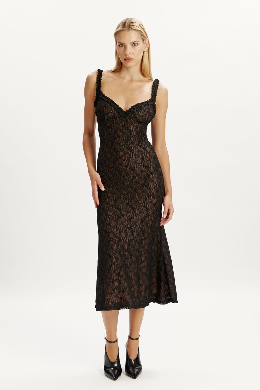 Alegra Stretch Lace Midi Dress