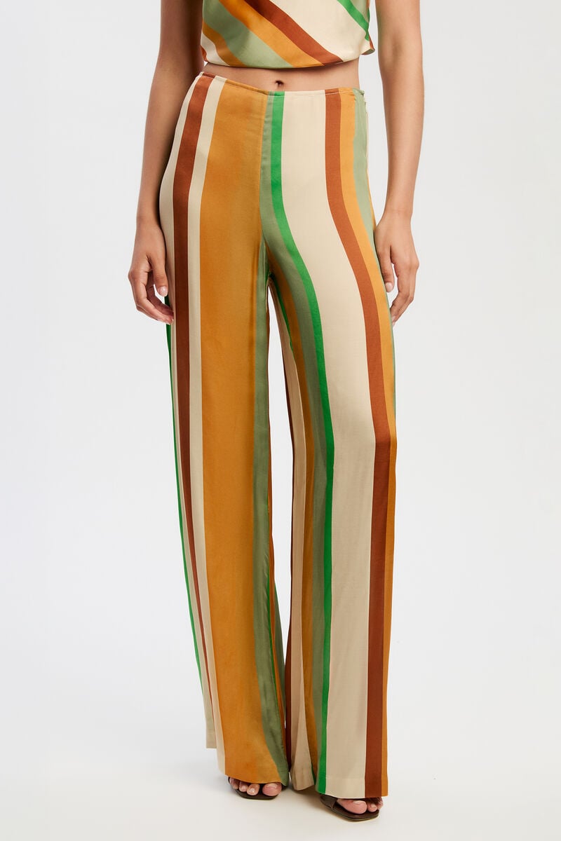 PEARCE WIDE LEG STRIPE PANT in colour Ecru Stripe