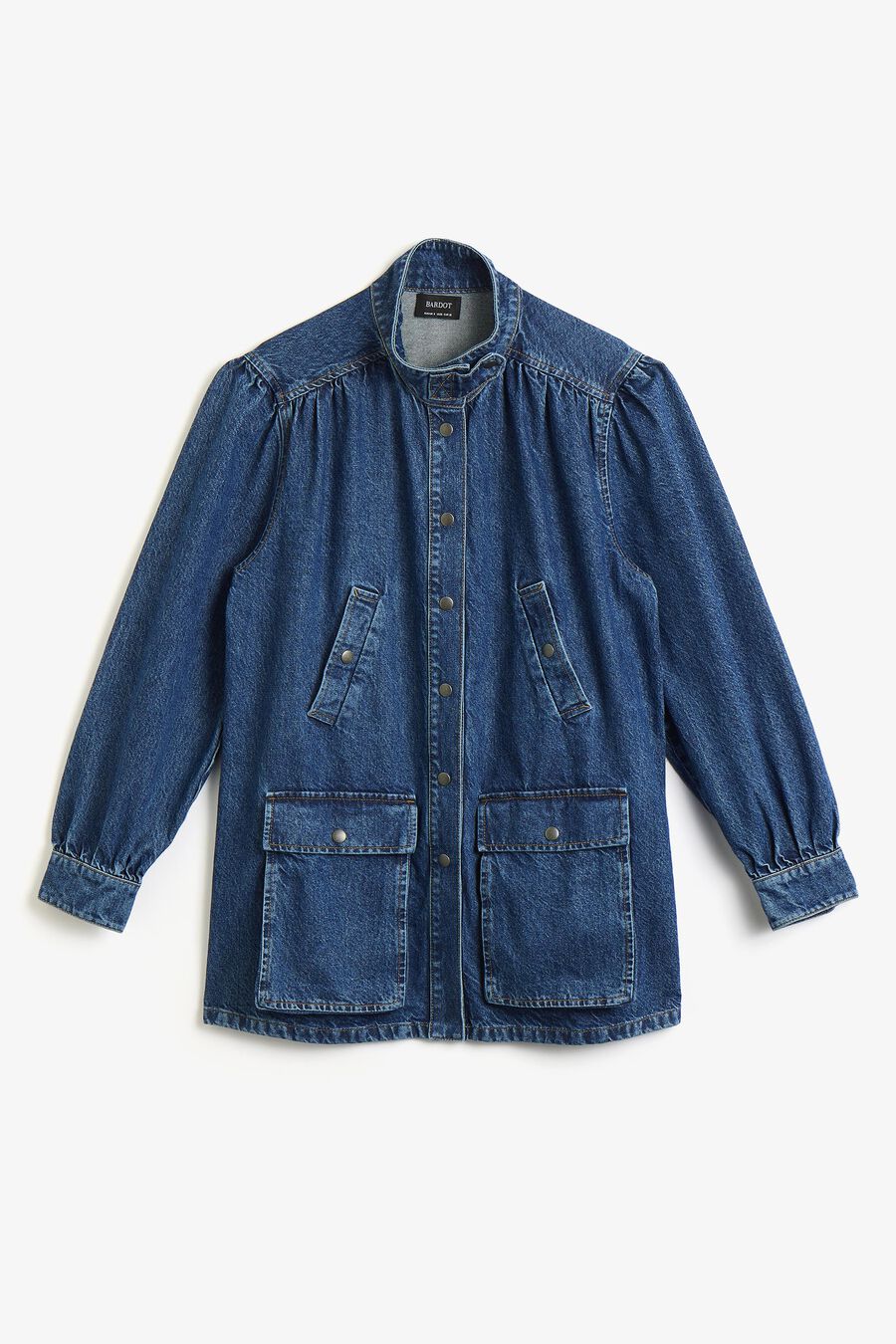 030 DENIM OVERSIZED MINI DRESS in colour DARK BLUE