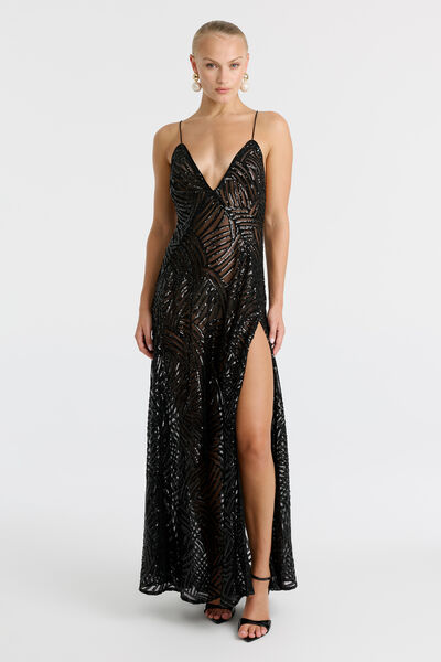 Harper Sequin Halter Dress