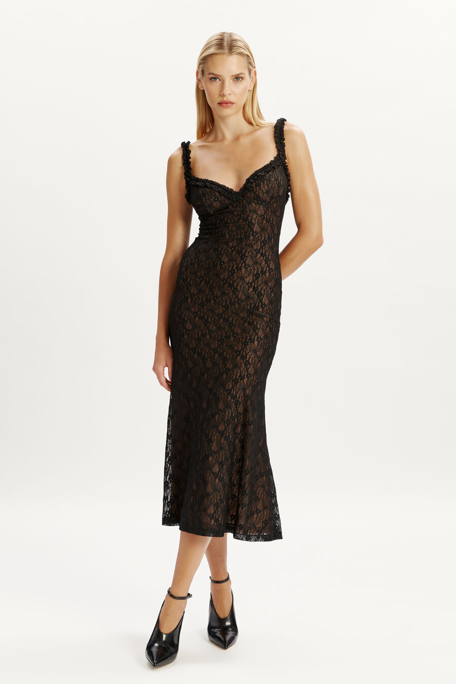 Alegra Stretch Lace Midi Dress