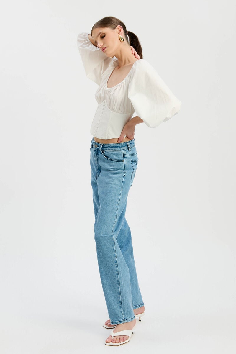DELPHINA BARREL LEG JEAN in colour Vintage