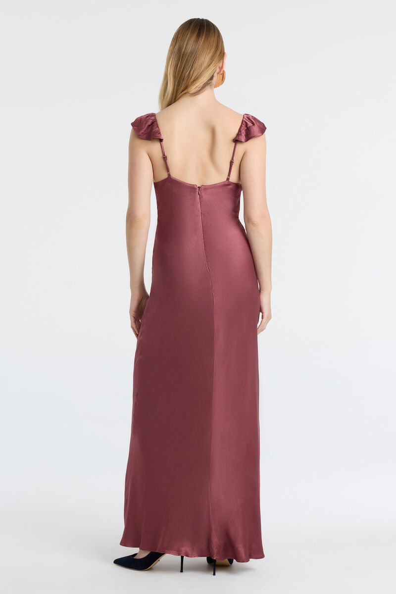 IVY LACE DETAIL MAXI DRESS in colour Mocha