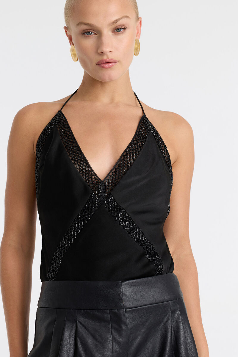 OLENA TRIM CAMISOLE in colour Black