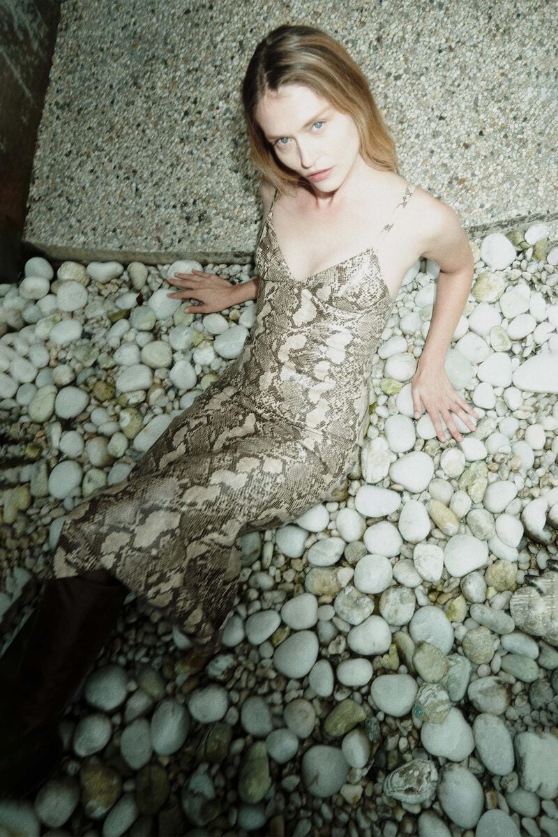 ESTINE FAUX SNAKESKIN DRESS in colour Snakeskin
