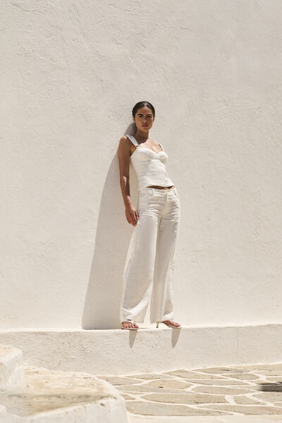 Serafina Linen Mid Rise Pant