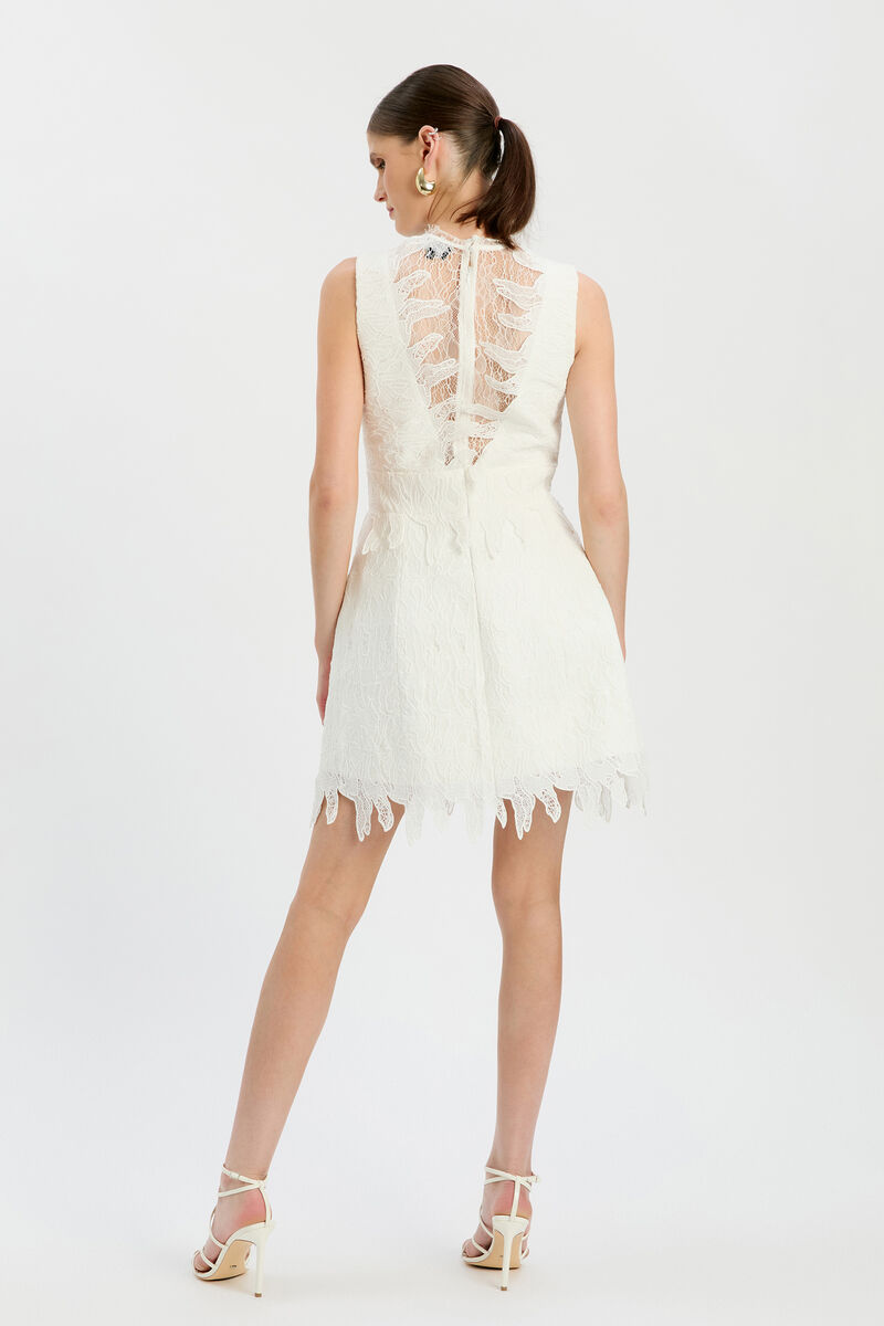 SILAS HOURGLASS MINI DRESS in colour Orchid White