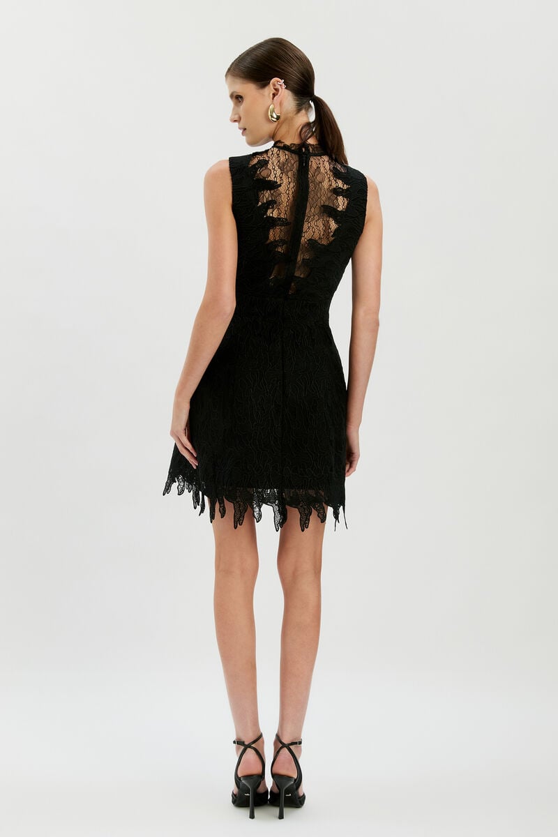 SILAS HOURGLASS MINI DRESS in colour Black