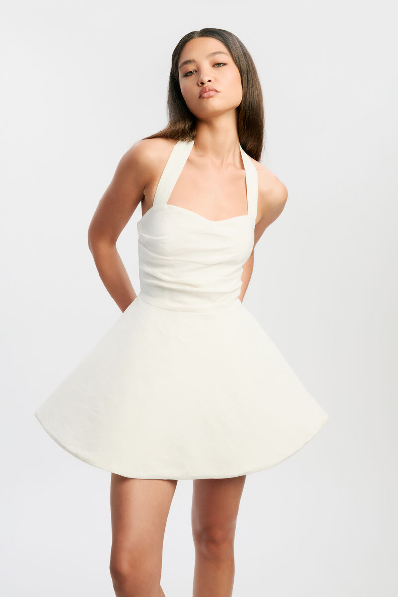 SABINE HALTER MINI DRESS in colour Orchid White
