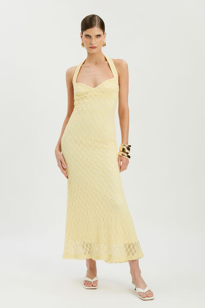 Mariko Halter Neck Midi Dress