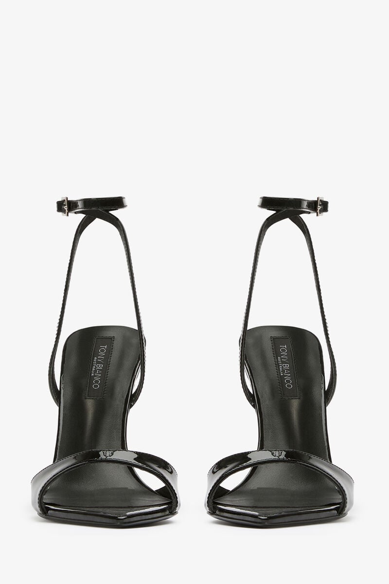 MOLLY BLACK PATENT HEELS in colour BLACK
