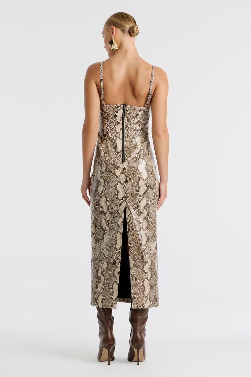 ESTINE FAUX SNAKESKIN DRESS in colour Snakeskin