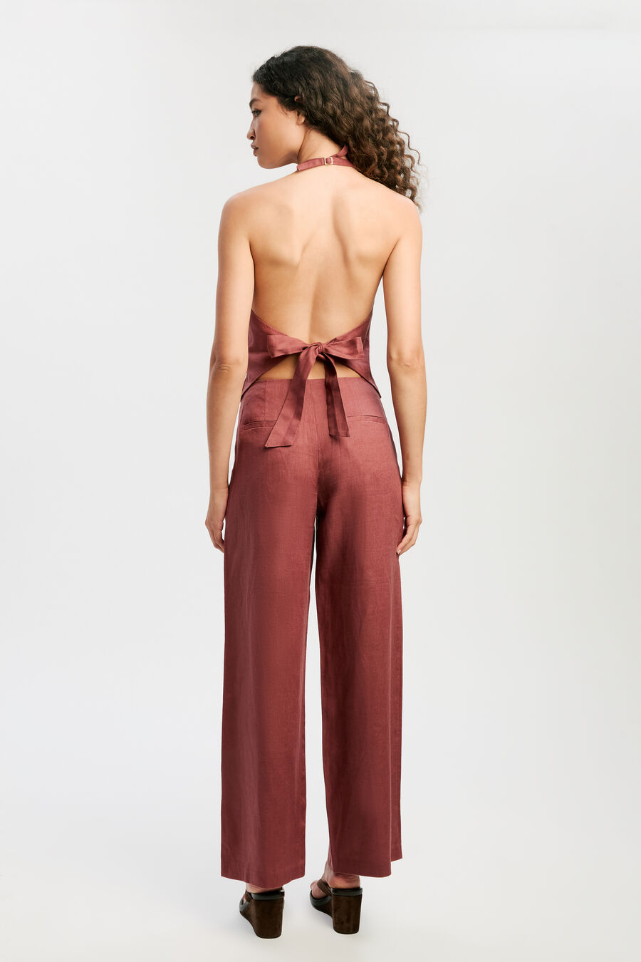 Domenica Mid Rise Linen Pant