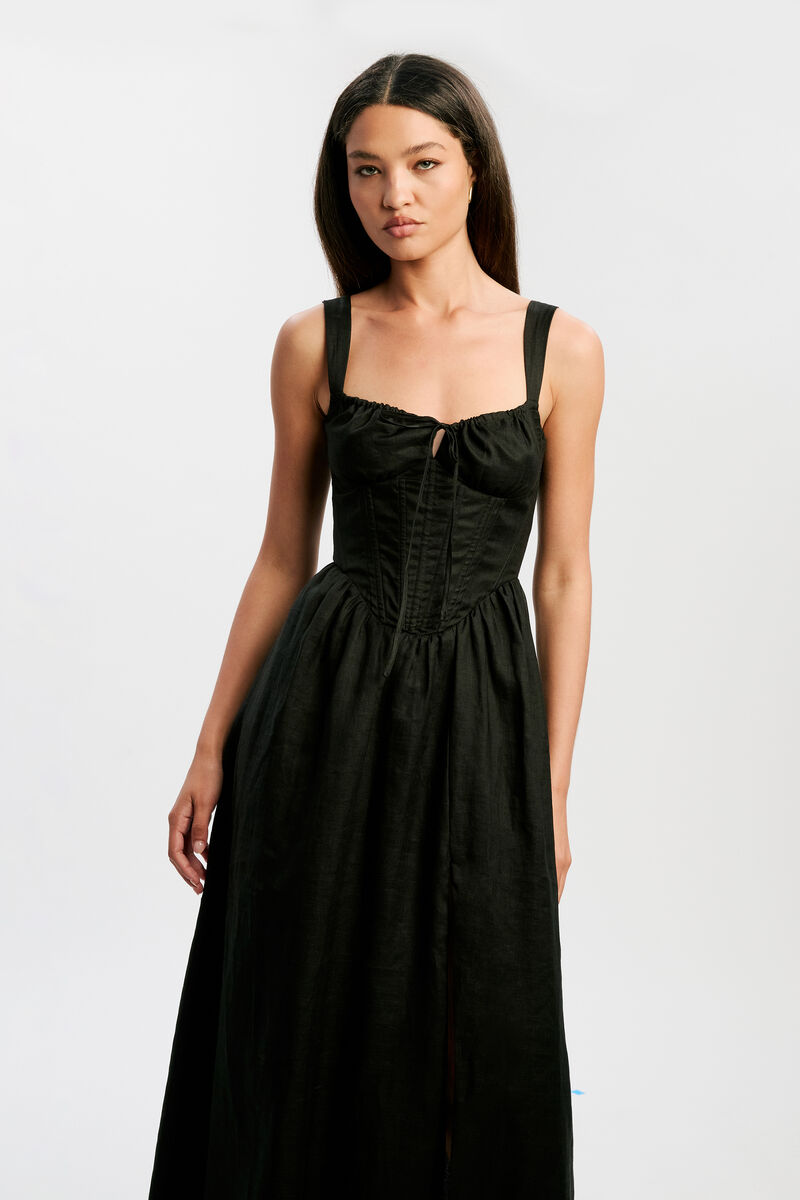ESRA MIDI DRESS in colour BLACK