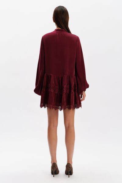 Antonia Lace Trim Mini Dress