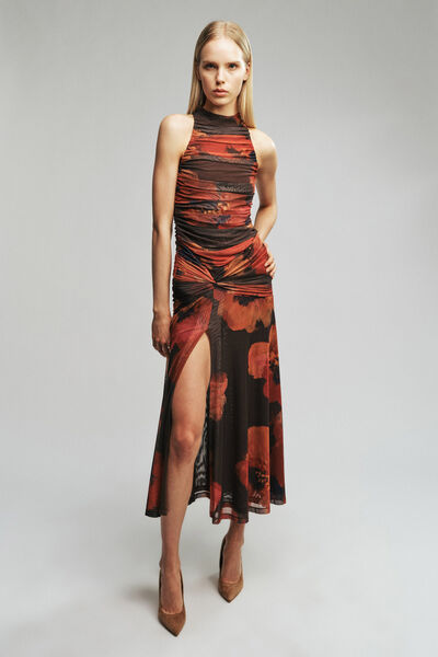 Natalya Mesh Midi Dress