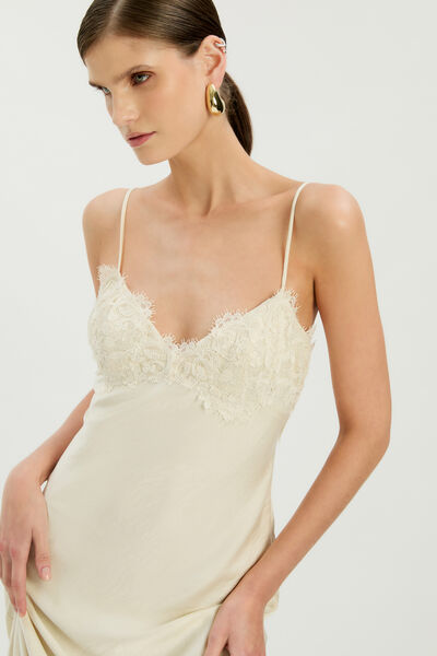 Elisan Lace Satin Maxi Dress