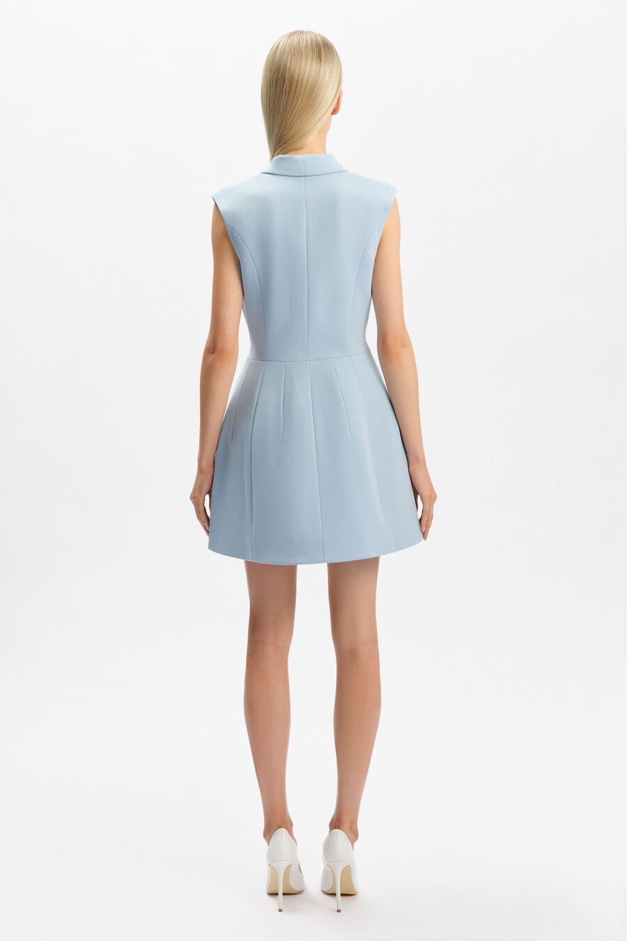 DESTENE HOURGLASS MINI DRESS in colour Soft Blue