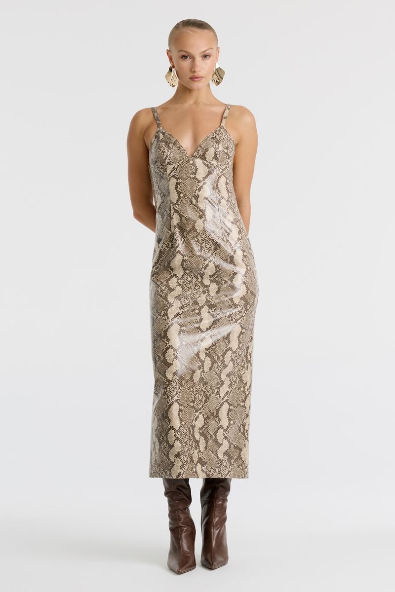 ESTINE FAUX SNAKESKIN DRESS in colour Snakeskin