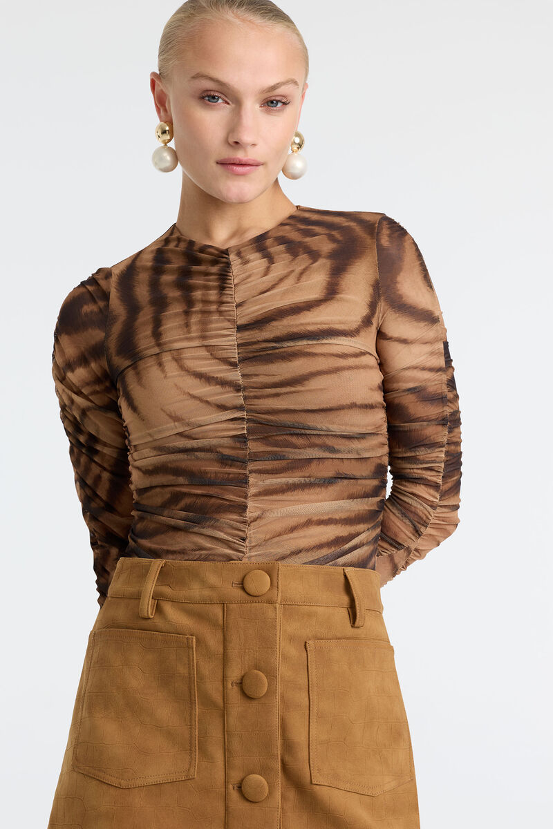 BREA LONG SLEEVE BODYSUIT in colour Animal Print