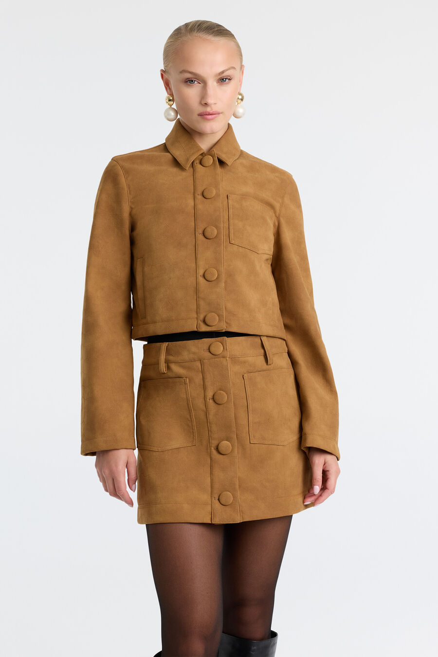 Lorenzo Croc Vegan Suede Skirt