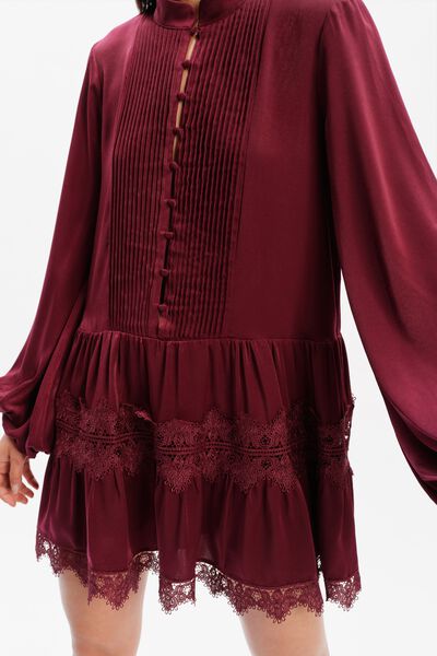 Antonia Lace Trim Mini Dress