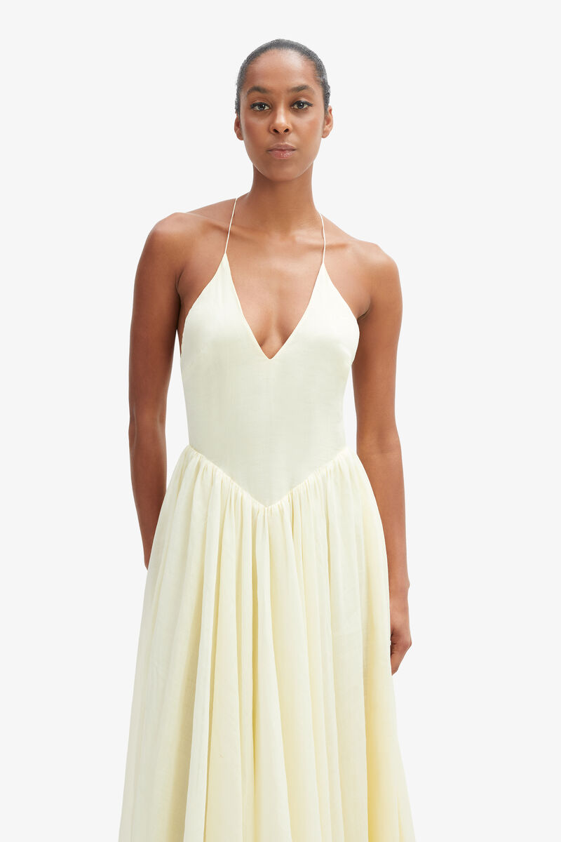 ARLETHA HALTER MAXI DRESS in colour CANARY YLW