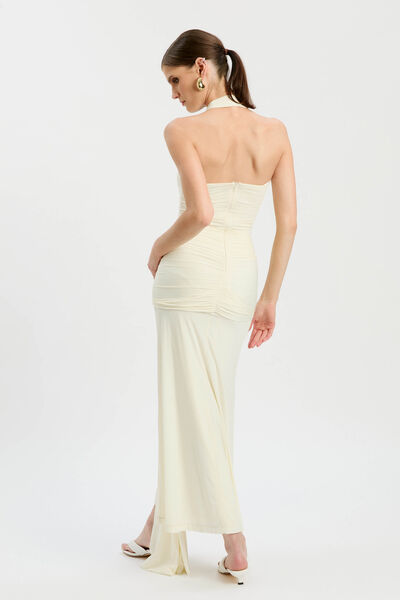 Emilia Tie Front Halter Dress