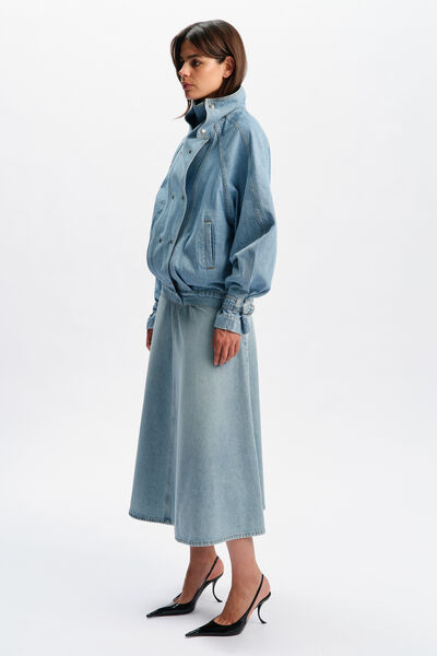 030 Denim Funnel Neck Jacket