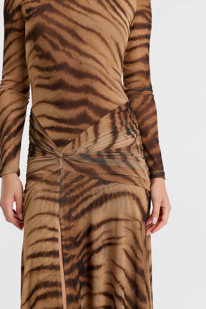 LEA PRINTED MESH DRESS in colour Animal Print