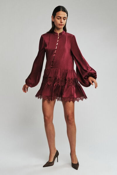 Antonia Lace Trim Mini Dress
