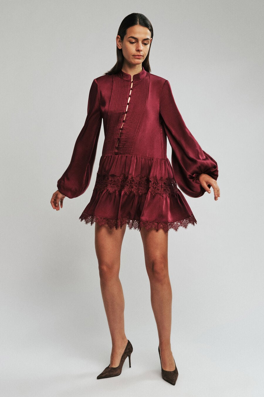 Antonia Lace Trim Mini Dress