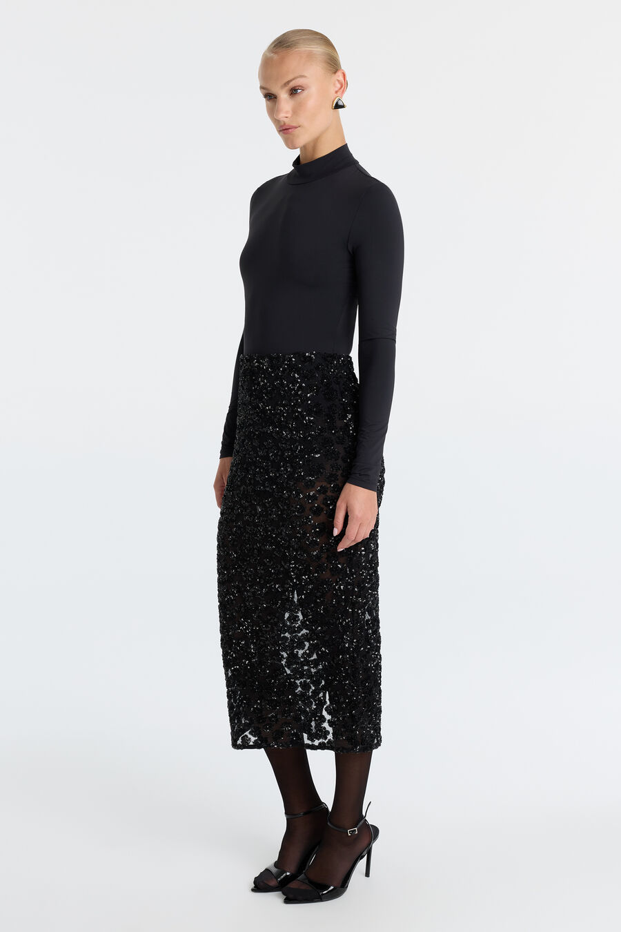 Sienna Sheer Sequin Midi Skirt