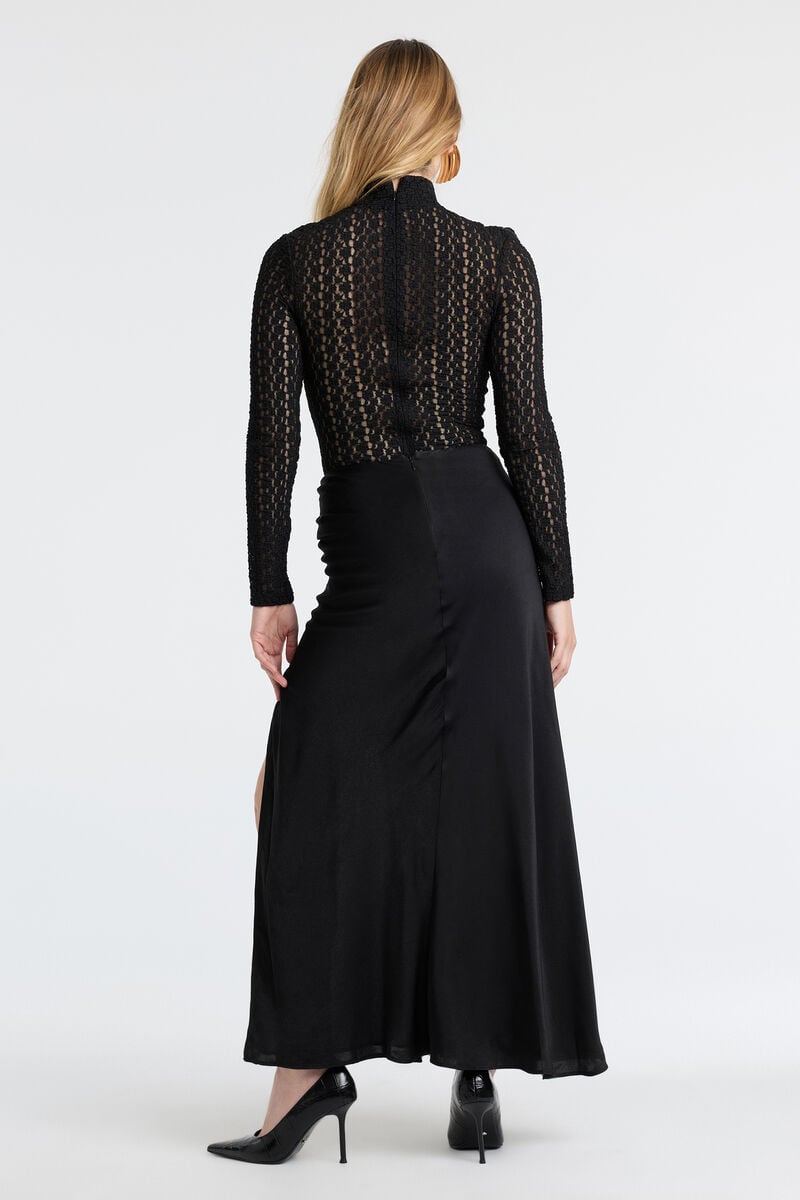 DYLAN SPLIT FRONT MAXI SKIRT in colour Black