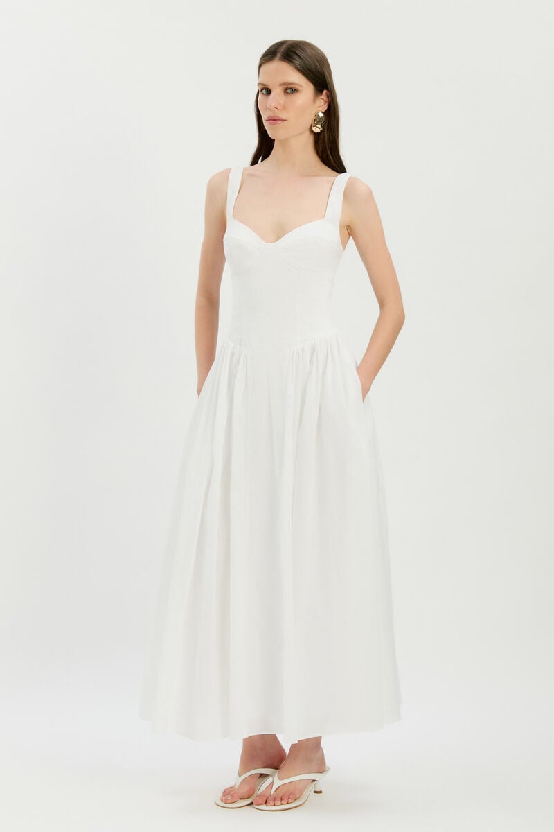 THEODORA COTTON MAXI DRESS in colour Orchid White