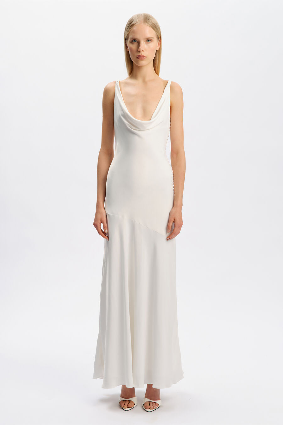 Carolyn Satin Cowl Neck Maxi Dress