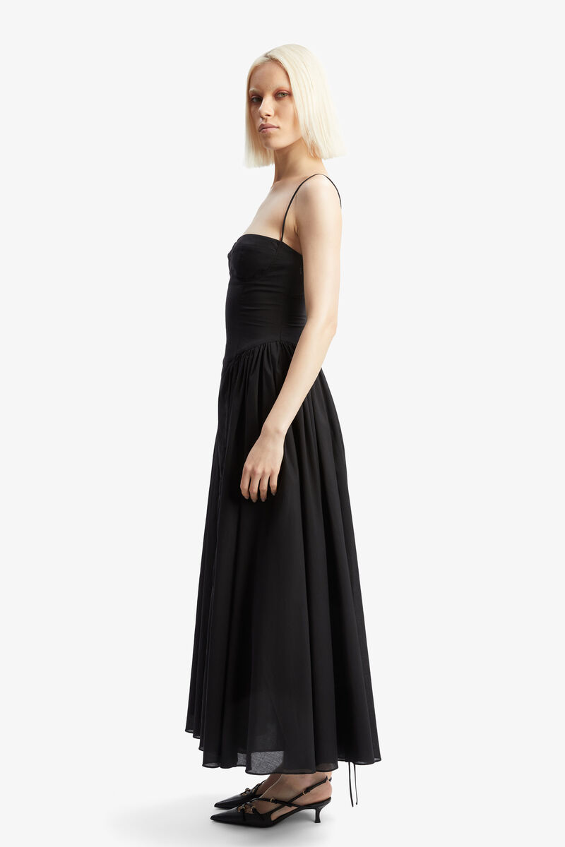 ESTIE COTTON MAXI DRESS in colour Black