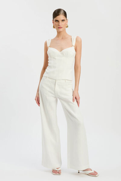 Serafina Linen Mid Rise Pant