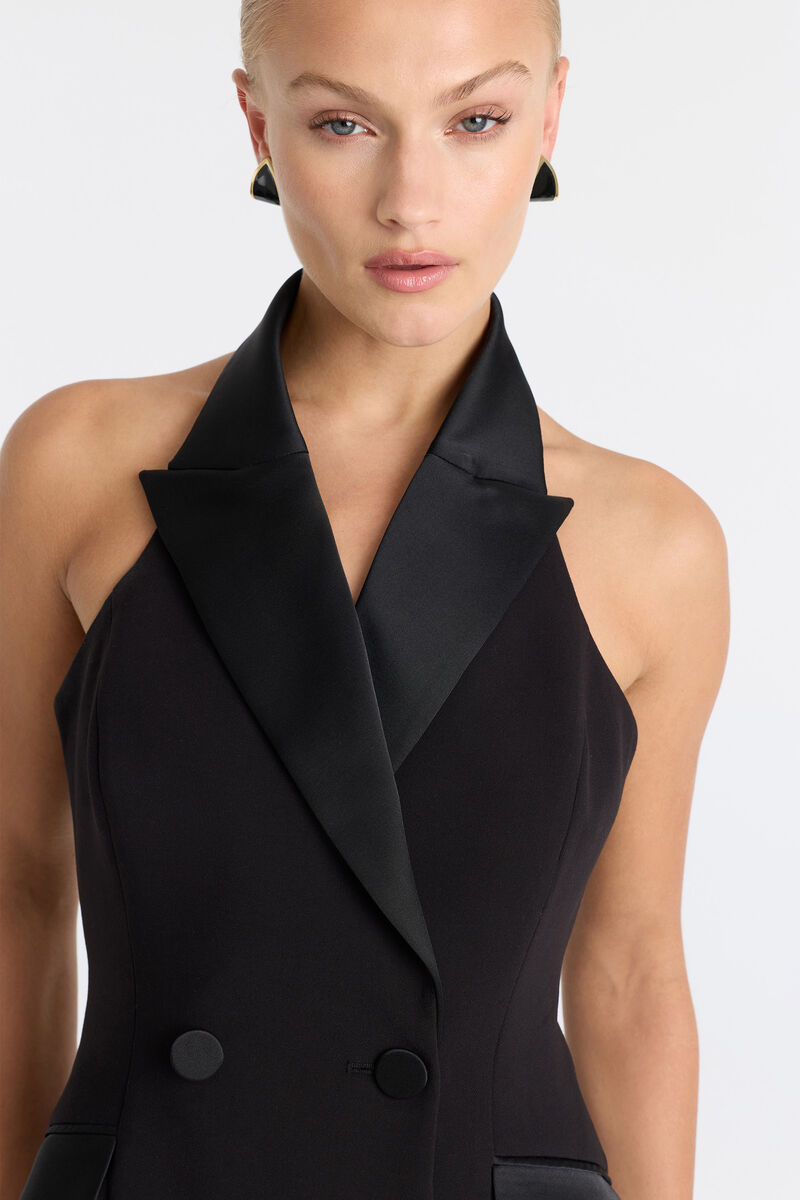 TONYA HALTER VEST in colour Black